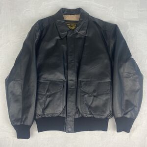 Landing Leathers Air Force A-2 Leather Flight Bomber Jacket Mens Medium Black